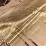 Beige with lehariya border raw mango saree