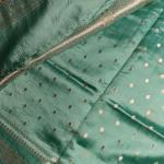 Sea green contemporary design raw mango silk saree