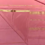 Pink plain Pure Mysore crepe silk saree 120gsm