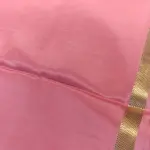 Pink plain Pure Mysore crepe silk saree 120gsm