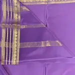 Purple plain with rich border and pallu pure mysore crepe silk saree 120gsm