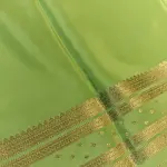Parrot green with contrast magenta pallu and blouse pure crepe silk saree 120gsm