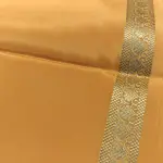 Mustard yellow plain Pure Mysore crepe silk saree 120gsm