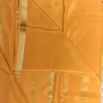 Mustard yellow plain Pure Mysore crepe silk saree 120gsm
