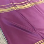 Purple long bentex border pure crepe silk saree 120gsm