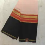 Baby pink and black 2D pure crepe silk saree 120gsm