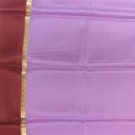Lavender with maroon border pure crepe silk saree 70gsm